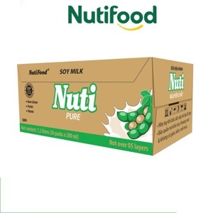 Thùng 36 hộp sữa đậu nành Nuti nguyên chất 200ml