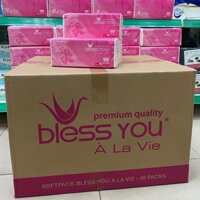 [Thùng 40 Gói] Có Mã QR - Khăn Giấy Lụa Rút Cao Cấp Bless You 2 Lớp Gói 250 tờ_Vĩnh Lộc A