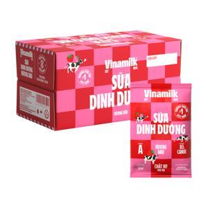 Thùng 48 bịch sữa dinh dưỡng hương dâu Vinamilk A&D3 220ml