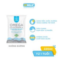 Thùng 48 bịch Sữa Dinh Dưỡng Tiệt Trùng VPMilk Omega Có Đường/Ít Đường/Không Đường (220ml)