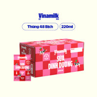 Thùng 48 Bịch Sữa dinh dưỡng Vinamilk hương dâu 220ml