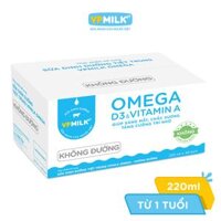 Thùng 48 bịch Sữa Dinh Dưỡng Tiệt Trùng VPMilk Omega Có Đường/Ít Đường/Không Đường (220ml)