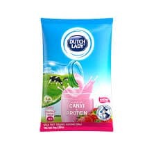 Thùng 48 bịch sữa tiệt trùng hương dâu Dutch Lady Canxi & Protein 220ml
