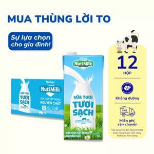 Thùng 48 bịch sữa tiệt trùng không đường Nuti 220ml