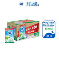 Thùng 48 Bịch Sữa Tiệt Trùng Dutch Lady Cô Gái Hà Lan Có Đường 220ml (48x220ml)