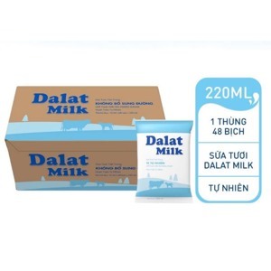 Thùng 48 bịch sữa tươi tiệt trùng có đường Dalat Milk 220ml