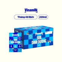 Thùng 48 bịch Sữa tươi tiệt trùng ít đường Vinamilk 100% Sữa tươi 220ml