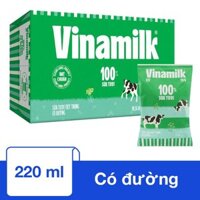 Thùng 48 bịch sữa tươi tiệt trùng Vinamilk có đường 220 ml (từ 1 tuổi)