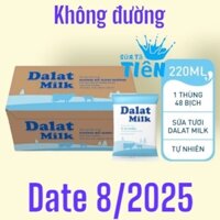 Thùng 48 Bịch Sữa Tươi Tiệt Trùng Dalat milk Không Đường 220ml "Giá bán đã trừ khuyến mãi"