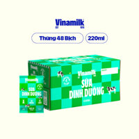 Thùng 48 bịch Sữa tươi tiệt trùng có đường/ Không đường Vinamilk 100% 220ml