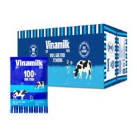 Thùng 48 bịch sữa tươi tiệt trùng Vinamilk 100% Ít đường 220ml