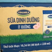 Thùng 48 bịch sữa Vinamilk 220ml có đường/ ít đường/ không đường/ dâu/ socola hsd t1/2023