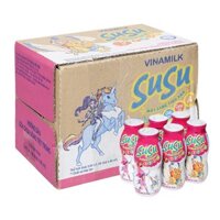 Thùng 48 chai sữa chua uống tiệt trùng Vinamilk SuSu vị dâu 80 ml (từ 1 tuổi)