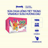 thùng 48 chai sữa chua uống Susu hương dâu, hương cam, hương táo nho