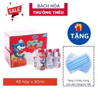 Thùng 48 Chai Sữa Chua Uống SuSu IQ Hương Dâu/Cam 80ml