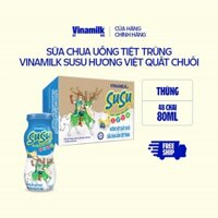 Thùng 48 chai Sữa Chua Uống Tiệt Trùng Vinamilk SuSu hương Việt Quất Chuối - 80ml