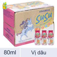 Thùng 48 chai sữa chua uống tiệt trùng hương dâu SuSu 80ml
