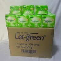 Thùng 48 Gói Khăn Giấy Ăn Let Green 130 Tờ/Gói