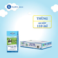 Thùng 48 hộp 110ml Sữa tươi tiệt trùng Ít đường Mộc Châu Milk