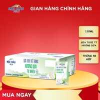 Thùng 48 hộp 110ml Sữa tươi tiệt trùng Hương dừa Mộc Châu Milk