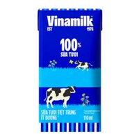 Thùng 48 hộp 110ml Sữa tươi tiệt trùng Ít đường Vinamilk