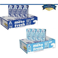Thùng 48 hộp 110ml sữa tươi chứa sữa non Nutricare Meta FRESH có đường và ít đường