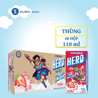 Thùng 48 hộp 110ml Thức uống sữa trái cây vị dâu Vinamilk Hero