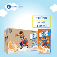 Thùng 48 hộp 110ml Thức uống sữa trái cây vị cam Vinamilk Hero