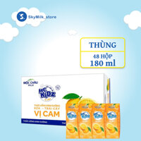Thùng 48 hộp 180ml Mộc Châu Kidz Sữa Trái cây vị Cam 180ml
