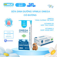 [Thùng 48 hộp 180ml] Sữa Dinh Dưỡng VPMilk Omega Vitamin D3, Canxi.
