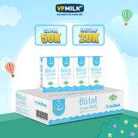 [Thùng 48 hộp 180ml] Sữa Tươi Nguyên Chất VPMilk Đà Lạt True Milk Ít Đường