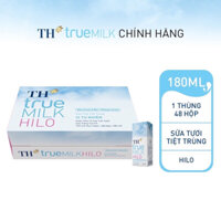 Thùng 48 hộp *180ml Sữa tươi sạch TH True Milk HILO giàu canxi - ít béo( có ship hỏa tốc HCM)