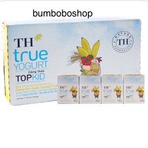 Thùng 48 hộp sữa chua uống hương dâu TH True Yogurt Top Kid 110ml