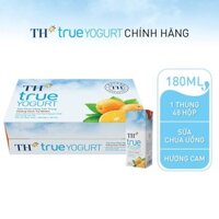 Thùng 48 hộp sữa chua uống tiệt trùng TH true YOGURT TOPKID hương cam, Dâu  tự nhiên 180ml (180ml x 48)