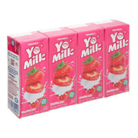 Thùng 48 hộp sữa chua uống hương dâu Vinamilk Yomilk 170ml-P.M MARKET
