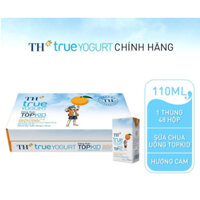 Thùng 48 hộp sữa chua uống tiệt trùng TOPKID hương cam tự nhiên TH True Yogurt 110ml (110ml x 48)