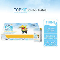 Thùng 48 hộp sữa chua uống tiệt trùng TH true YOGURT TOPKID hương dâu-chuối-lúa mạch tự nhiên 110 ml (110 ml x 48)