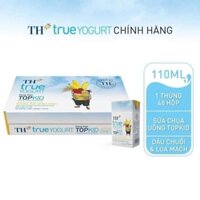 Thùng 48 hộp sữa chua uống tiệt trùng công thức Topkid 110 ml dâu, cam, chuối