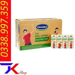 Thùng 48 hộp sữa đậu nành nguyên chất Vinamilk 200ml