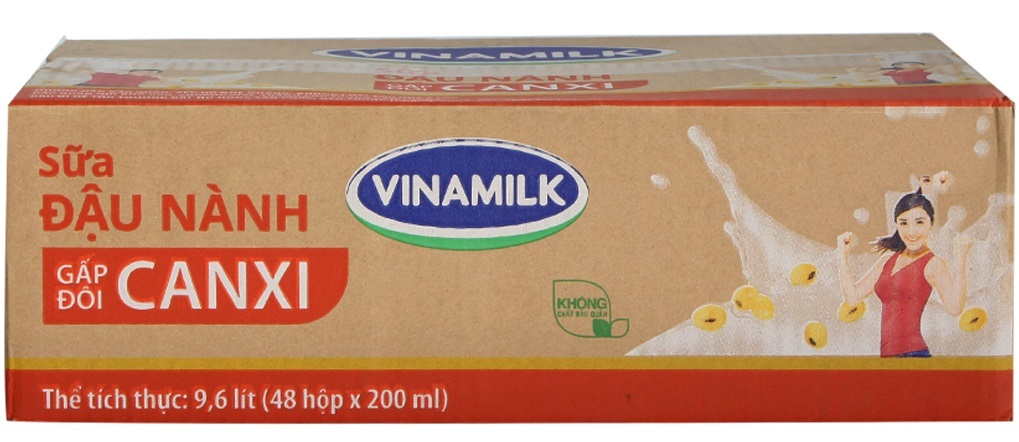 Thùng 48 hộp sữa đậu nành Vinamilk gấp đôi canxi 200ml