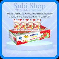 Thùng 48 Hộp Sữa Nước 110ml Nutricare Smarta Grow hương dâu Cho Trẻ Thấp Còi