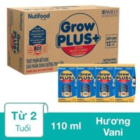Thùng 48 hộp sữa pha sẵn Nutifood GrowPLUS+ xanh hương vani 110 ml cho trẻ biếng ăn (từ 2 tuổi)