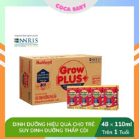 Thùng 48 Hộp Sữa Pha Sẵn Nutifood GrowPLUS+ Đỏ 110ml - Tăng Cân, Phát Triển Cho Bé Trên 1 Tuổi