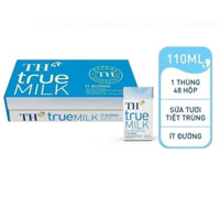 thùng 48 hộp sữa TH true milk ít đường 110ml