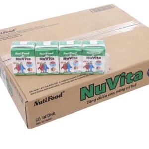Thùng 48 hộp sữa tiệt trùng có đường Nuvita 110ml