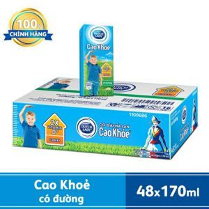 Thùng 48 hộp sữa tiệt trùng hương dâu Dutch Lady Cao Khoẻ 170ml