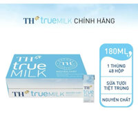 Thùng 48 hộp sữa tiệt tươi tiệt trùng TH True Milk nguyên chất 180ml ( 48 hộp )