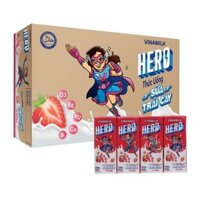 Thùng 48 hộp sữa trái cây Vinamilk Hero hương dâu 180 ml (từ 1 tuổi)