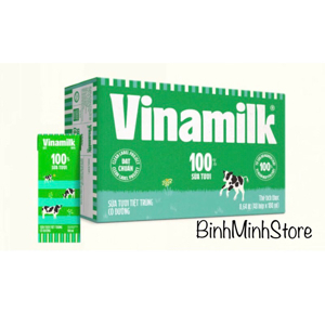 Thùng 48 hộp sữa tươi ít đường Vinamilk 100% Sữa Tươi 180ml