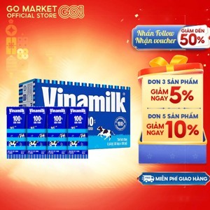 Thùng 48 hộp sữa tươi ít đường Vinamilk 100% Sữa Tươi 180ml